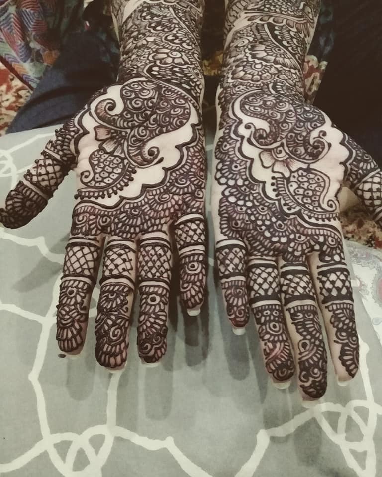 Arabic bridal henna mehndi designs for both front hands easy
