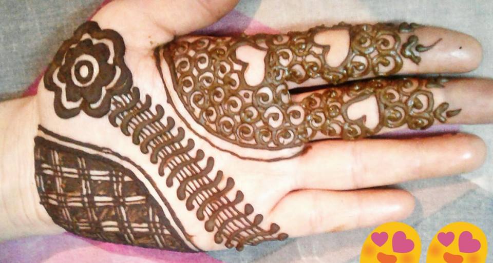 easy to drawing front hand mehndi style