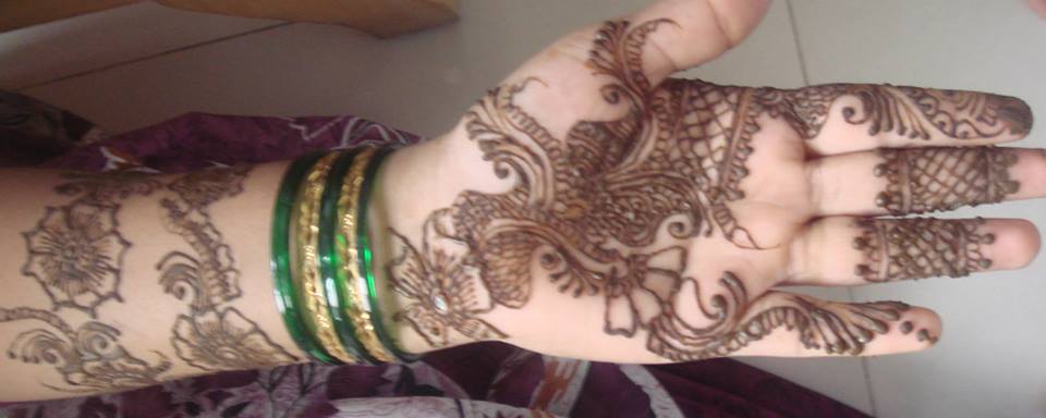 finger to wrist front hand easy and simple mehndi design