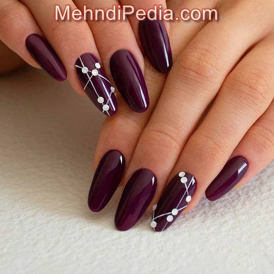 maroon color nail art at home without kit