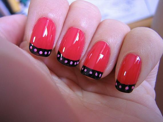 red and black shaded nail art