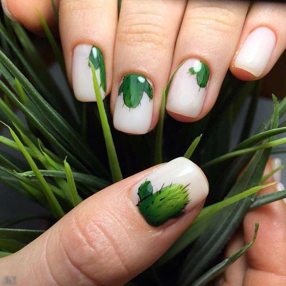 green grass nail art