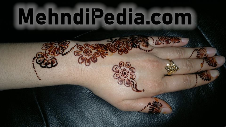 flowers mehndi designs for back hand