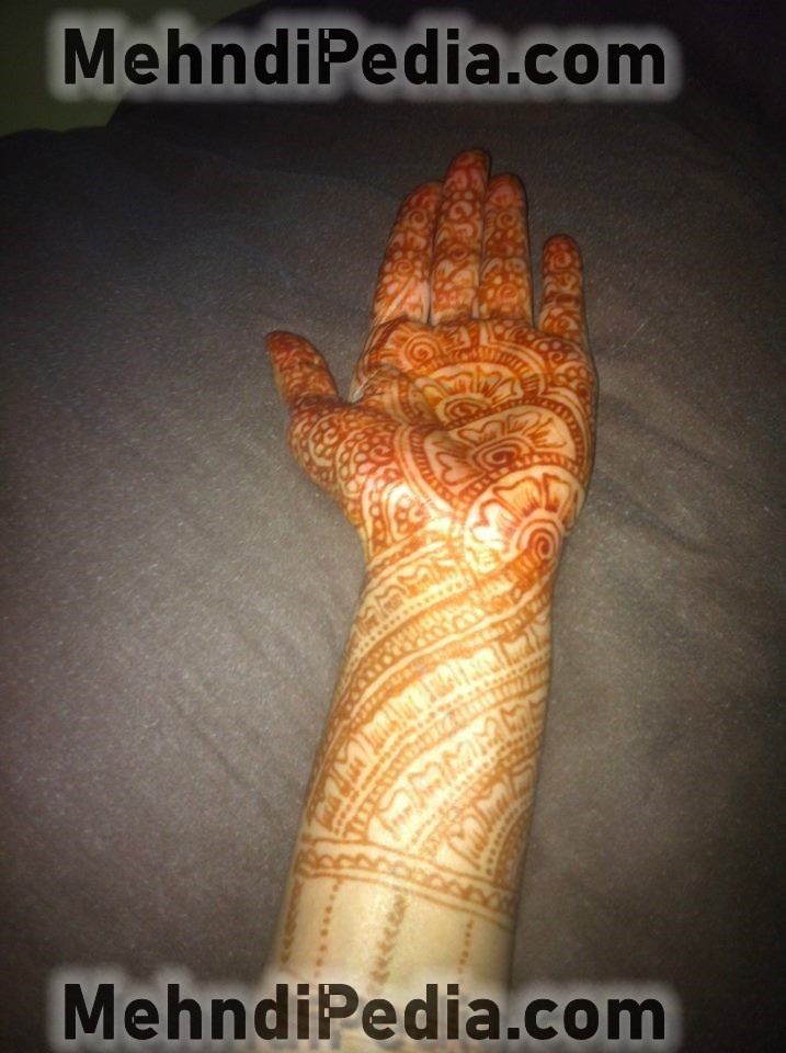 how to apply front side left hand henna mehndi designs